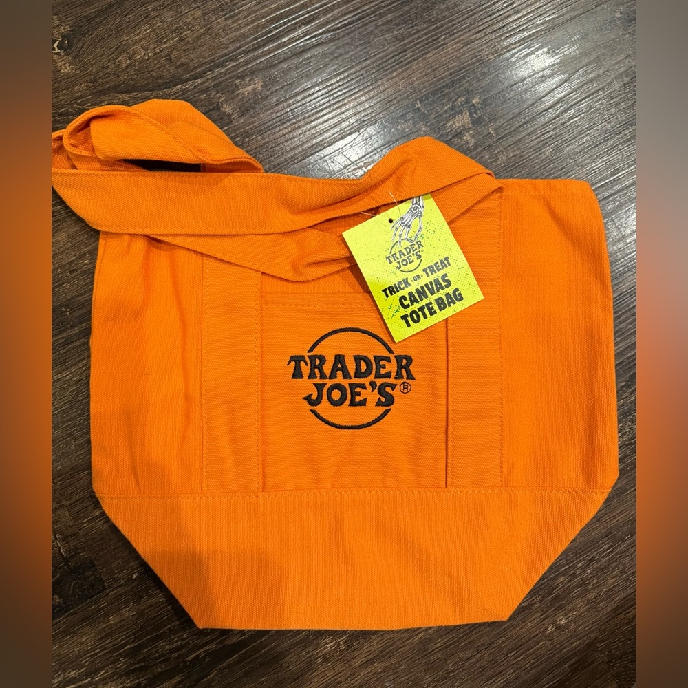 NWT Trader Joe's Orange Canvas mini Tote Bag, limited edition fall 2025.